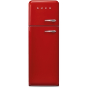 Smeg FAB30LRD6UK Retro Static Fridge Freezer, 80/20, Red, C Rated