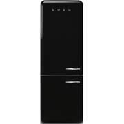 Smeg FAB38LBL6 Retro No Frost Fridge Freezer, 70/30, Black, D Rated