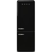 Smeg FAB38RBL6 Retro No Frost Fridge Freezer, 70/30, Black, D Rated