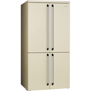 Smeg FQ960P6 Victoria American Fridge Freezer,  Non-Plumbed, Cream, E Rated