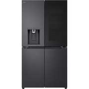 LG GMG96CRAFT American Fridge Freezer,  Plumbed, Black, E Rated