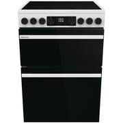 Hisense HDCEC6C20W Ceramic Electric Cooker with Double Oven, White, A Rated