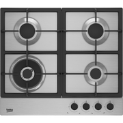 Beko HIAW64225SX 58cm 4 Burner Gas Hob, Stainless Steel
