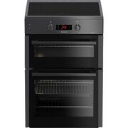 Blomberg HIN651N Induction Electric Cooker with Double Oven, Grey, A Rated