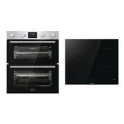 Hisense Built-Under Electric Double Oven and 60cm Induction Hob Pack, Stainless Steel, A Rated