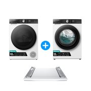 Hisense Heat Pump Tumble Dryer, Washing Machine and Stacking Kit Pack