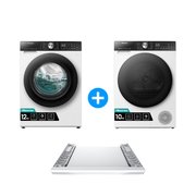 Hisense Washing Machine, Heat Pump Tumble Dryer and Stacking Kit Pack