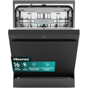 Hisense HS663A90BXUK Dishwasher, 16 Place Settings, Black, A Rated