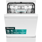Hisense HS673A90WUK Dishwasher, 16 Place Settings, White, A Rated