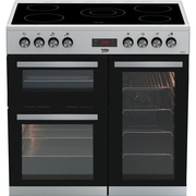 Beko KDVC90X 90cm Ceramic Range Cooker, Stainless Steel, A Rated