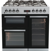 Beko KDVF90X 90cm Dual Fuel Range Cooker, Stainless Steel, A Rated