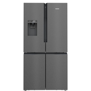 Siemens KF96DPXEA iQ700 American Fridge Freezer, Brushed Black Steel,  Plumbed, E Rated
