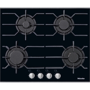 Miele KM3010 Stainless Steel and Glass 63cm 4 Burner Gas Hob, Black