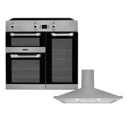 Leisure Cuisinemaster Induction Range Cooker & Hood Pack, Stainless Steel, A Rated