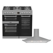 Leisure Cuisinemaster Dual Fuel Range Cooker & Hood Pack, Stainless Steel, A Rated