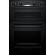Bosch MBA533BB3B Series 4 Built-In Electric Double Oven, Black, A Rated