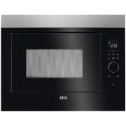 AEG MBE2658DEM Built-In Microwave with Grill, Black/Stainless Steel