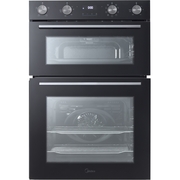 Midea MBOD70M30D0-BK Built-In Electric Double Oven, Black, A Rated