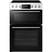 Midea MFO24EME4R118-WH Ceramic Electric Cooker with Double Oven, White, A Rated