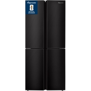 Fridgemaster MQ79394EB American Fridge Freezer,  Non-Plumbed, Black, E Rated
