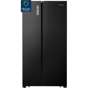 Fridgemaster MS91520EB American Fridge Freezer,  Non-Plumbed, Black, E Rated