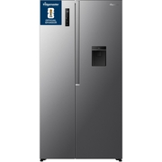 Fridgemaster MS91558DES American Fridge Freezer,  Non-Plumbed, Silver, E Rated