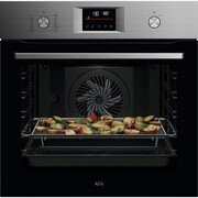 AEG OS6PB50AM Built-In Electric Single Oven with Pyrolytic Cleaning, Stainless Steel, A+ Rated