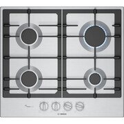 Bosch PCP6A5I90 Series 6 58cm 4 Burner Gas Hob, Stainless Steel