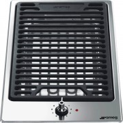 Smeg PGF30B Classic 31cm Lava Stone Grill, Stainless Steel