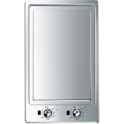 Smeg PGF30T-1 Classic 51cm Teppan Yaki Domino Hob, Stainless Steel