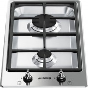 Smeg PGF32G Classic 31cm 2 Burner Gas Domino Hob, Stainless Steel