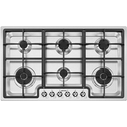 Smeg PGF962 Classic 87cm 6 Burner Gas Hob, Stainless Steel