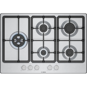 Bosch PGM7B5K90 Series 4 75cm 5 Burner Gas Hob, Stainless Steel