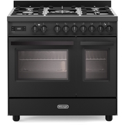 DeLonghi PRO 965T MAA 90cm Dual Fuel Range Cooker, Black, A Rated