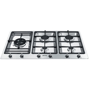 Smeg PS9062 Classic 90cm 5 Burner Gas Hob, Stainless Steel