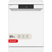 Sharp QW-NA1FF45D6W-EN Dishwasher, 16 Place Settings, White, D Rated