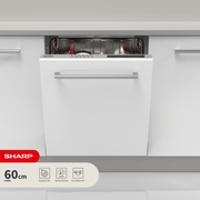 Sharp QW-NI15I49D3X-EN Fully Integrated Dishwasher, 13 Place Settings, D Rated