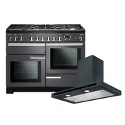 Rangemaster Professional Deluxe Dual Fuel Range Cooker & Hood Pack