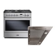 Rangemaster Professional Plus Dual Fuel Range Cooker & Hood Pack, A Rated