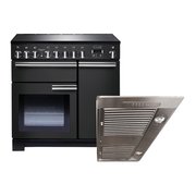 Rangemaster Professional Deluxe Induction Range Cooker & Hood Pack, A Rated