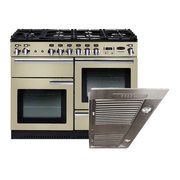 Rangemaster Professional Plus  Dual Fuel Range Cooker & Hood Pack, A Rated