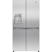 Hisense RQ5P640SYSD American Fridge Freezer, Stainless Steel, D Rated,  Non-Plumbed