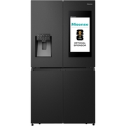Hisense RQ760N4IFE American Fridge Freezer,  Plumbed, Black, E Rated