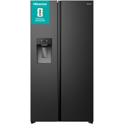 Hisense RS5P528STBE American Fridge Freezer, Black, E Rated,  Non-Plumbed