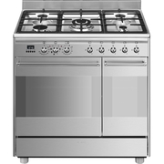 Smeg SCB92MX8 Concert Classic 90cm Dual Fuel Range Cooker, Stainless Steel, A Rated