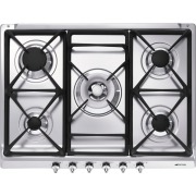 Smeg SE70SGH-5 Classic 69cm 5 Burner Gas Hob, Stainless Steel