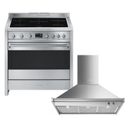 Smeg Opera Induction Range Cooker & Hood Pack, Stainless Steel, A+ Rated