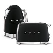 Smeg Toaster and Kettle Pack, 4 Slice, Black