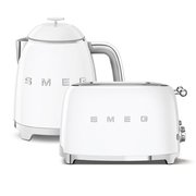Smeg Toaster and Kettle Pack, 4 Slice, White