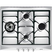 Smeg SR264XGH2 Cucina 60cm 4 Burner Gas Hob, Stainless Steel